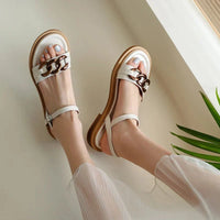 Eleanor™ | Gold Chain Flat Sandals