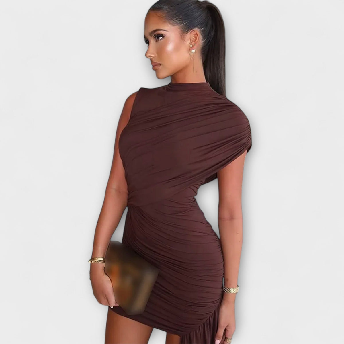 Style200™ | Chic Roll Neck Maxi Dress for Stylish Occasions