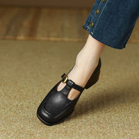Wren™ | Women's T-Strap Mary Jane Shoes Square Toe Low Block Heel