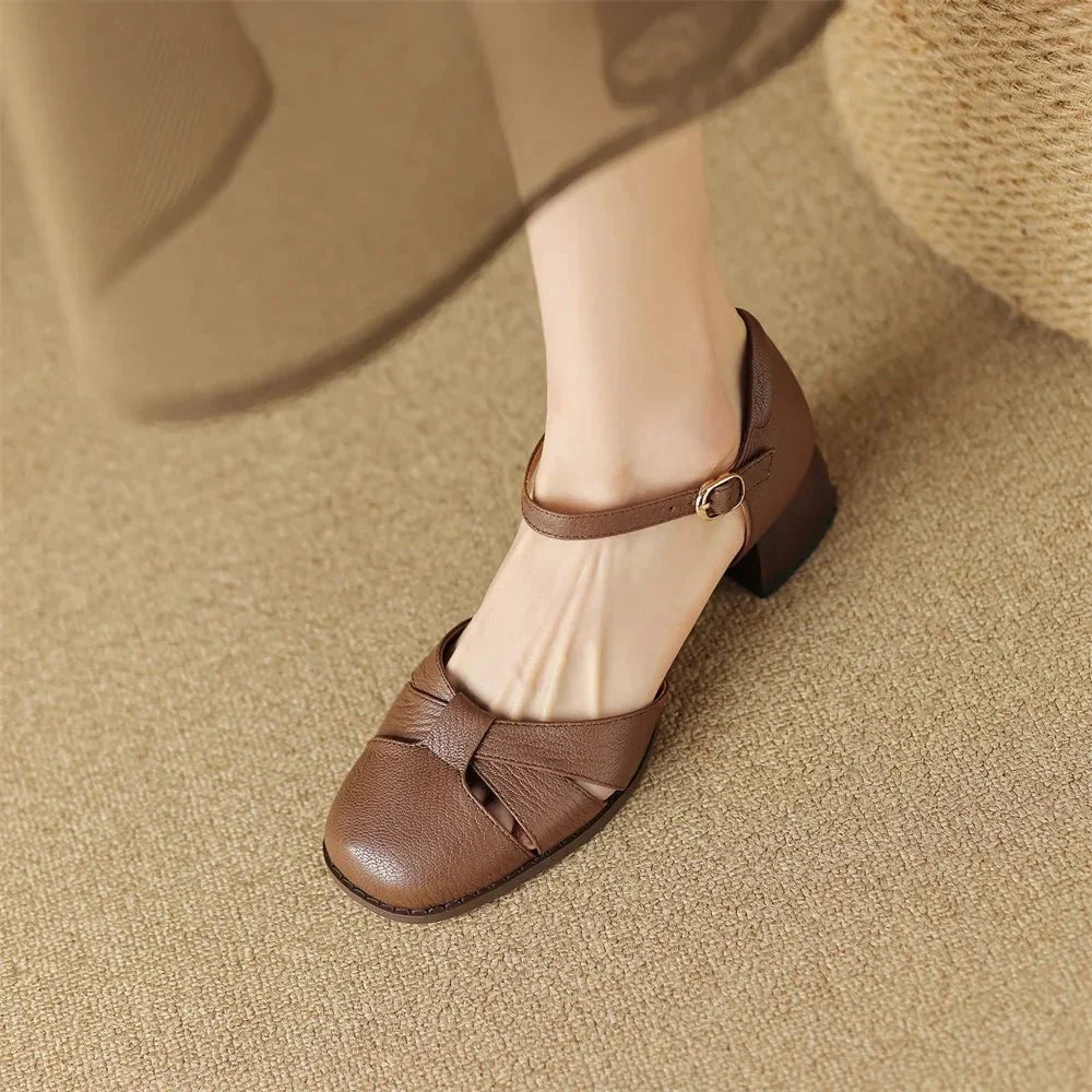 Augusta™ | Cutout Ankle Strap Block Heels
