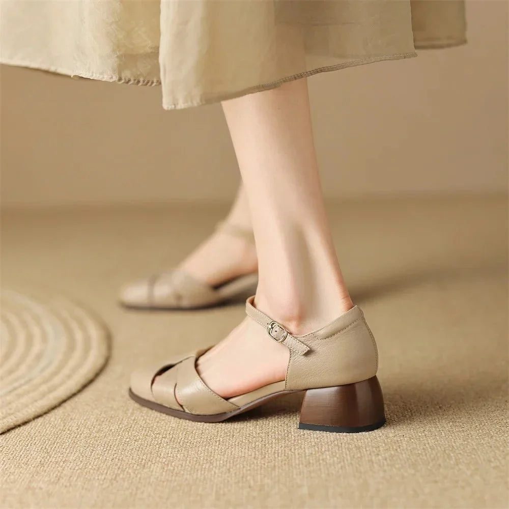Augusta™ | Cutout Ankle Strap Block Heels