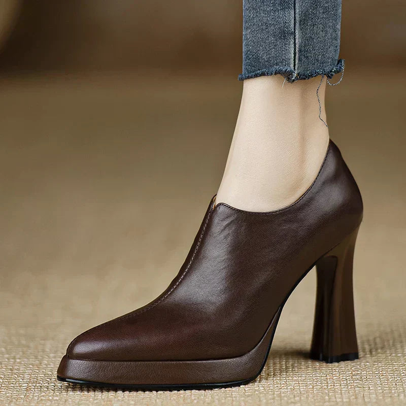 Giselle™ | Women's High Heel Pumps Platform Block Heel Side Zipper