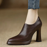 Giselle™ | Women's High Heel Pumps Platform Block Heel Side Zipper