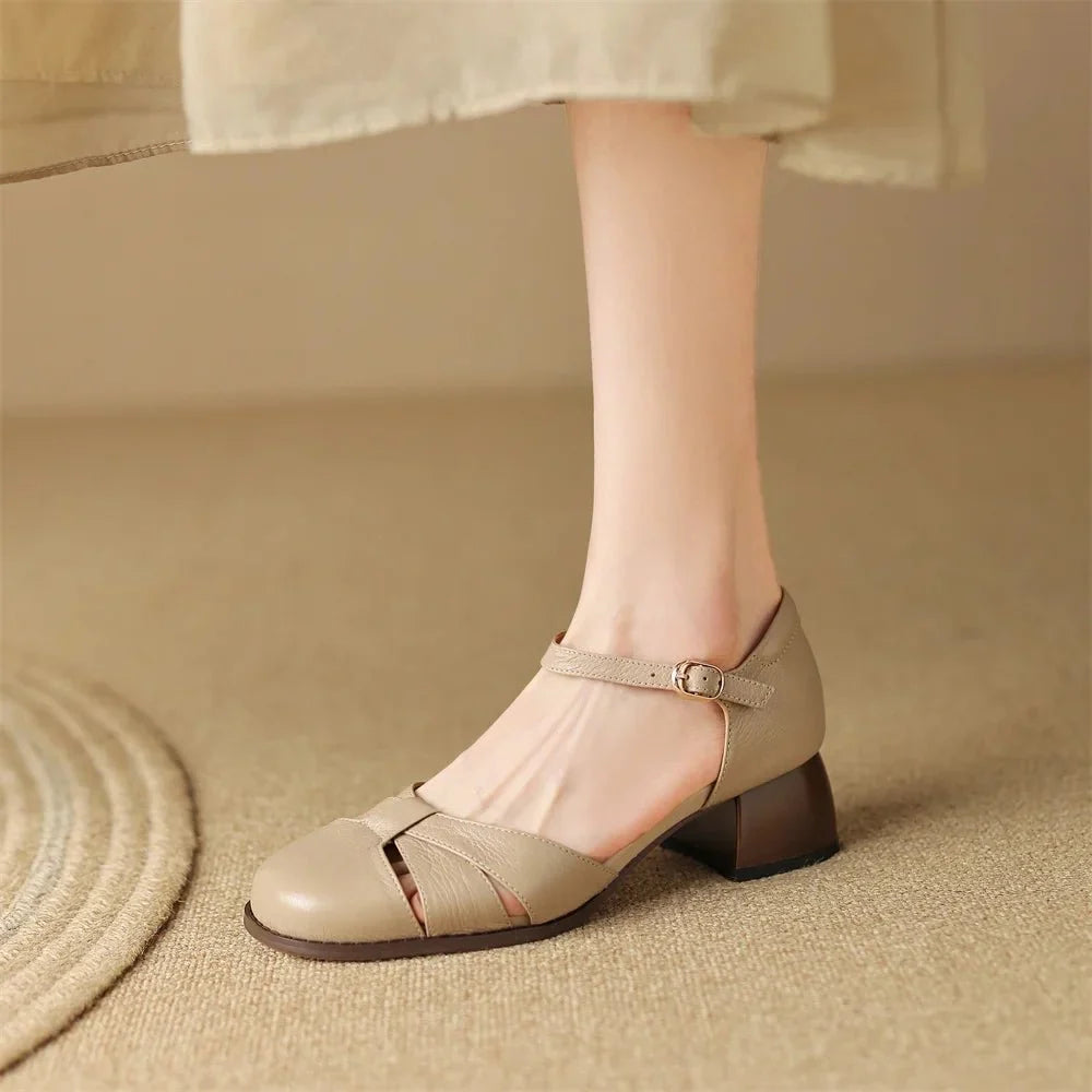 Augusta™ | Cutout Ankle Strap Block Heels