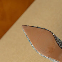 Stella™ | Women's Glitter Block Heel Pumps Pointed Toe Crystal Buckle