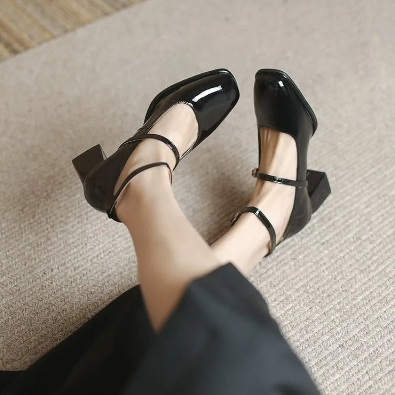 Celeste™ | Women's Ankle Strap Block Heel Pumps Square Toe Mary Jane