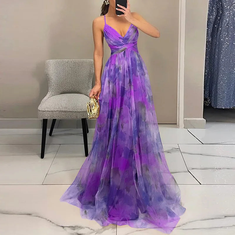 LUCÍA | Floral Organza Maxi Dress