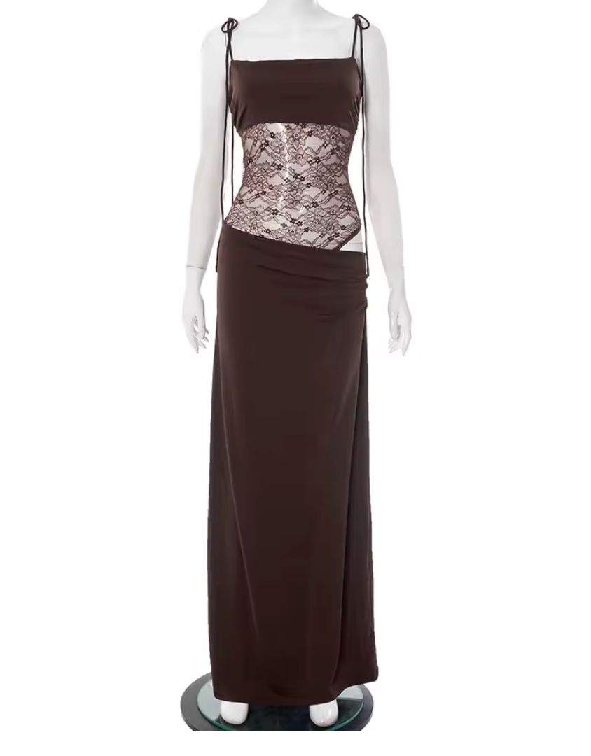 Felicia™ | Long Dress with Lace Detail