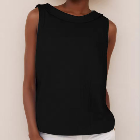 Maria™ | Sleeveless Roll Collar Top