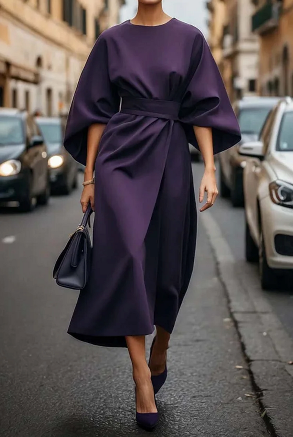 Aria™ | Women’s Winter Lantern Sleeve Midi Dress