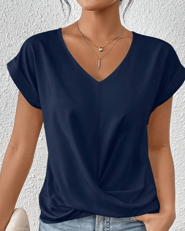 Jade™ | Women's V-Neck Twist Front Short Sleeve Top