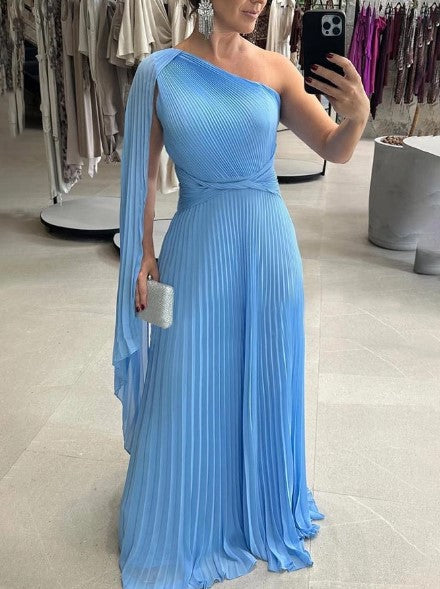 Wedding Guest Dress™ | Off-Shoulder Pleated Maxi