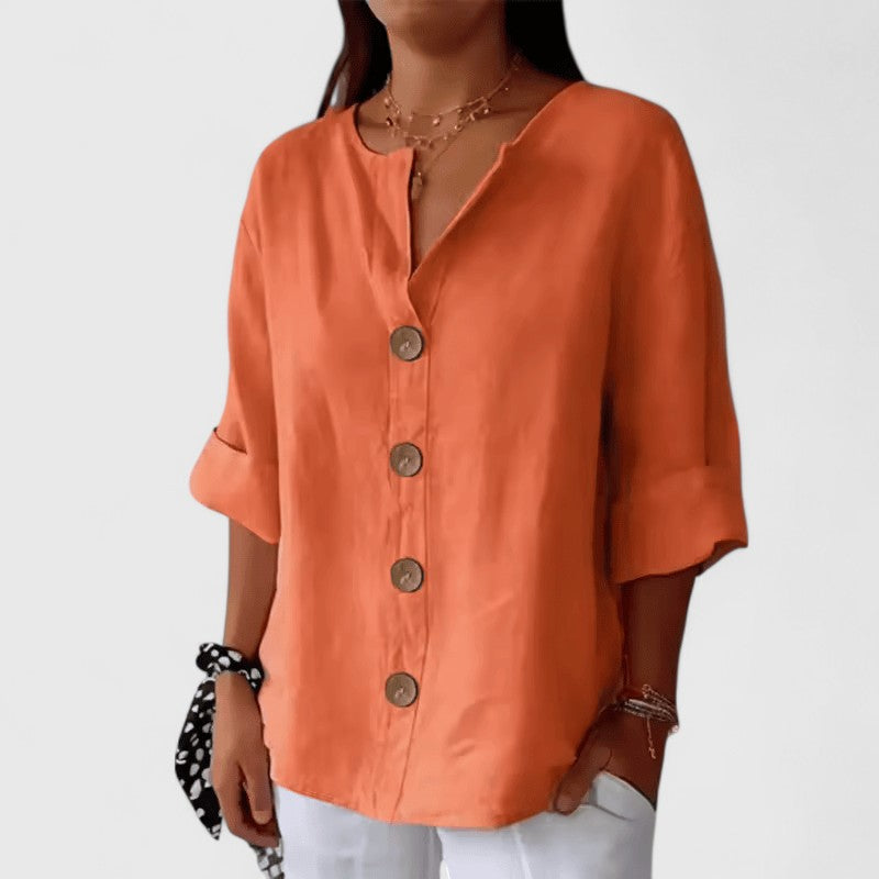 NORA | Linen Button-Down Blouse