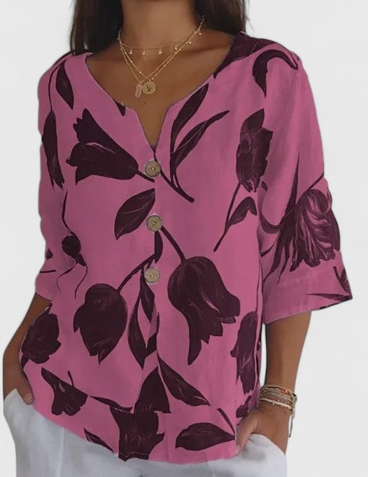 Isabel™ | Chic Floral Pattern Blouse for Special Occasions
