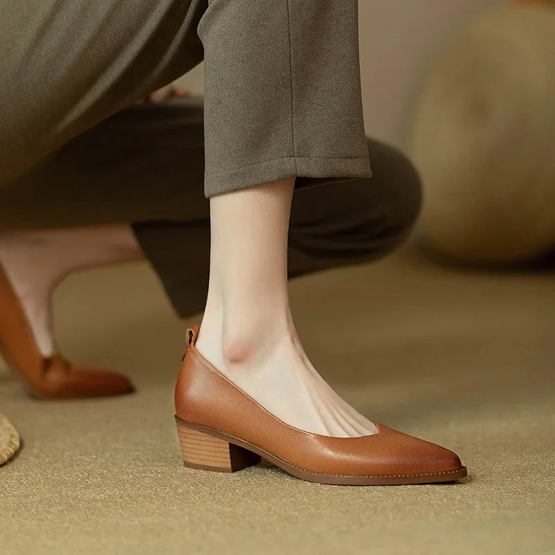 Harriet™ | Women's Block Heel Pumps Pointed Toe Slip On Work Shoes