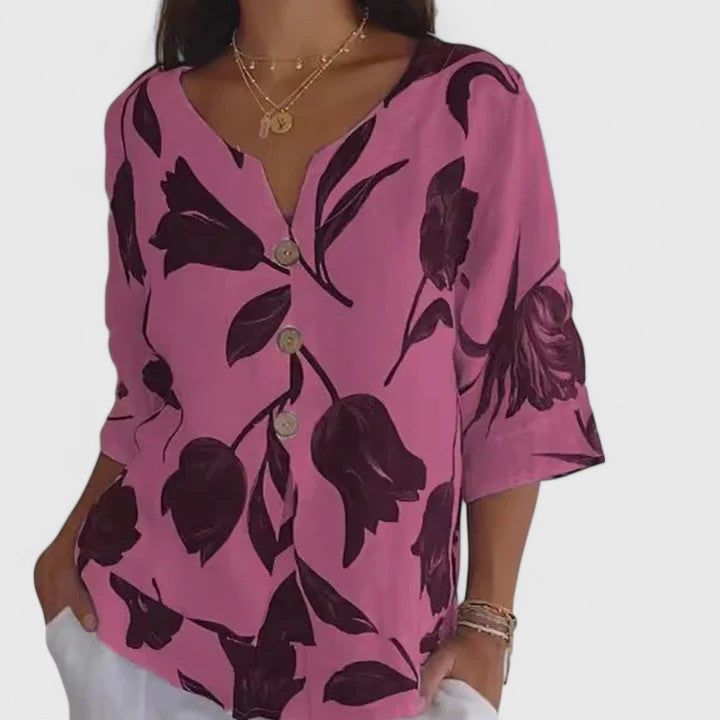Isabel™ | Chic Floral Pattern Blouse for Special Occasions