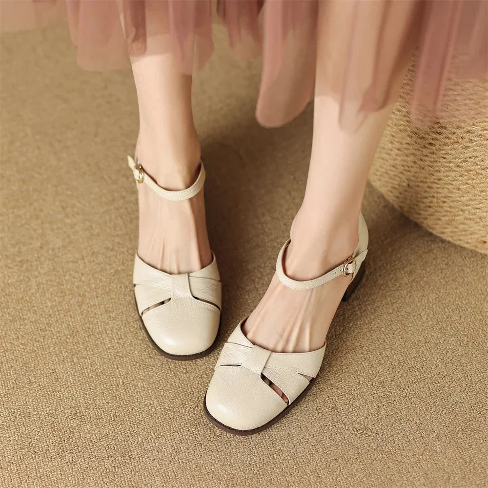 Augusta™ | Cutout Ankle Strap Block Heels