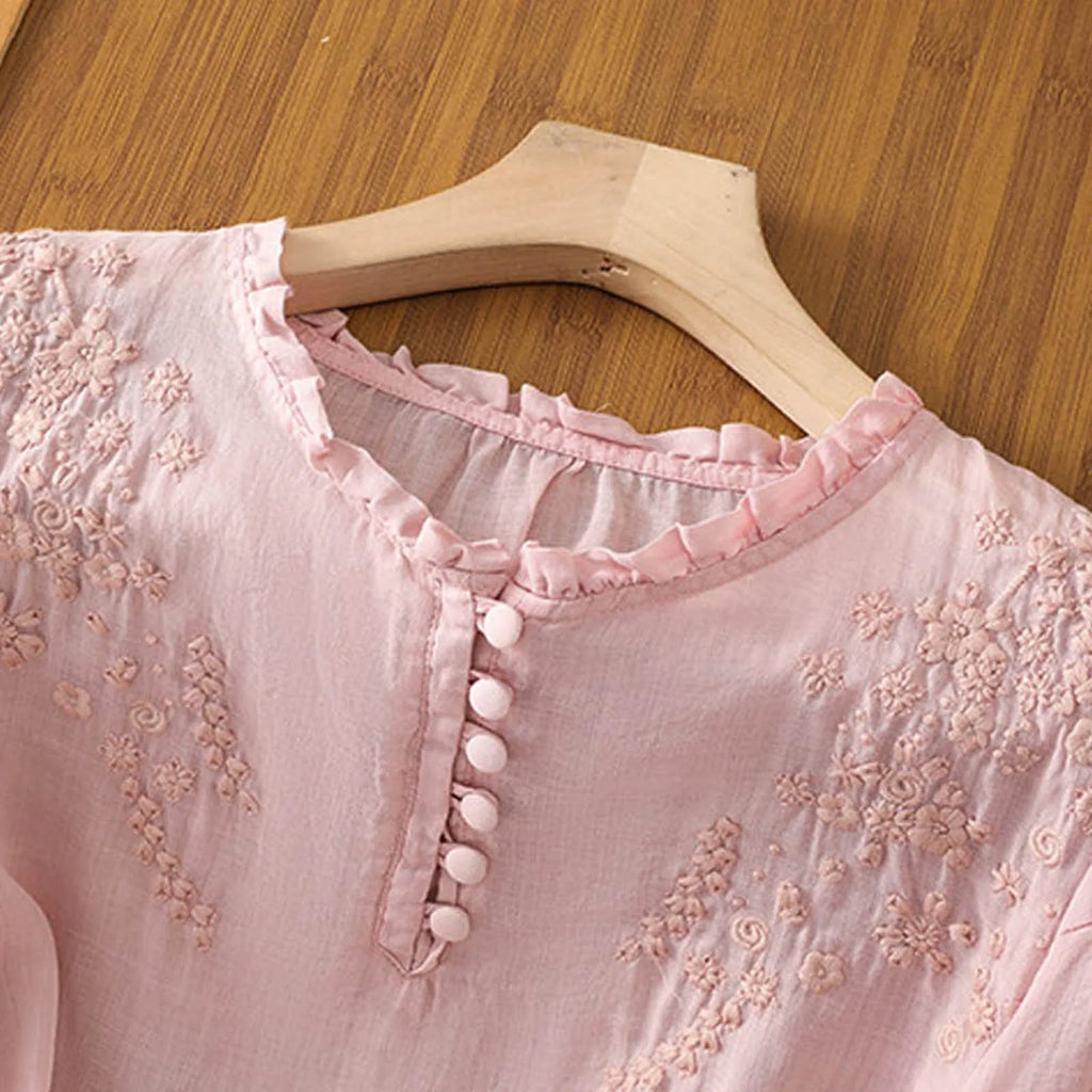 Suzanne™ | Floral Button-Front Blouse