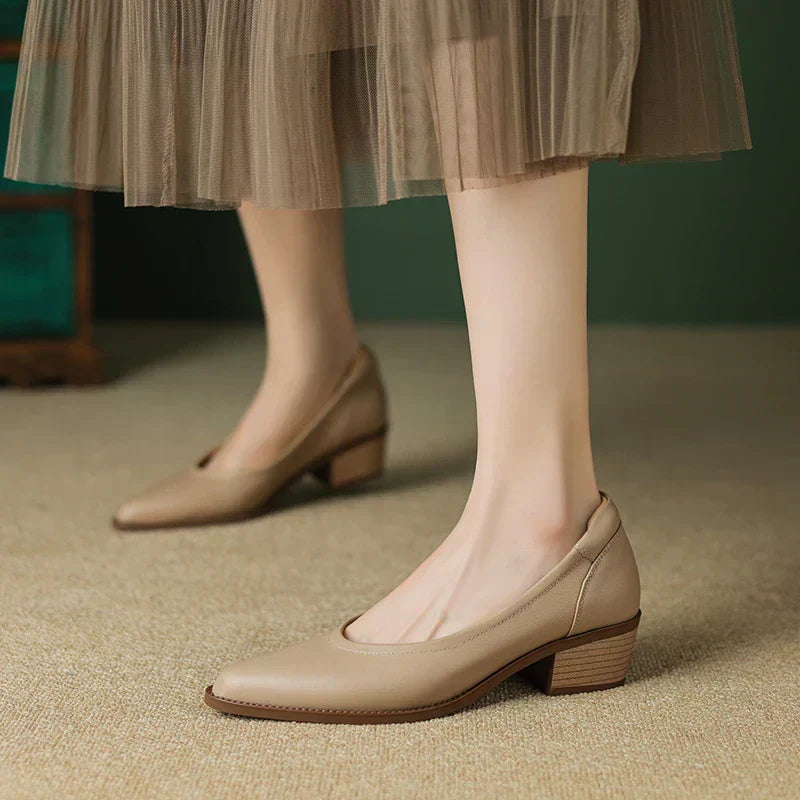 Cora™ | Women's Pointed Toe Block Heel Pumps Slip On Mid Heel Shoes