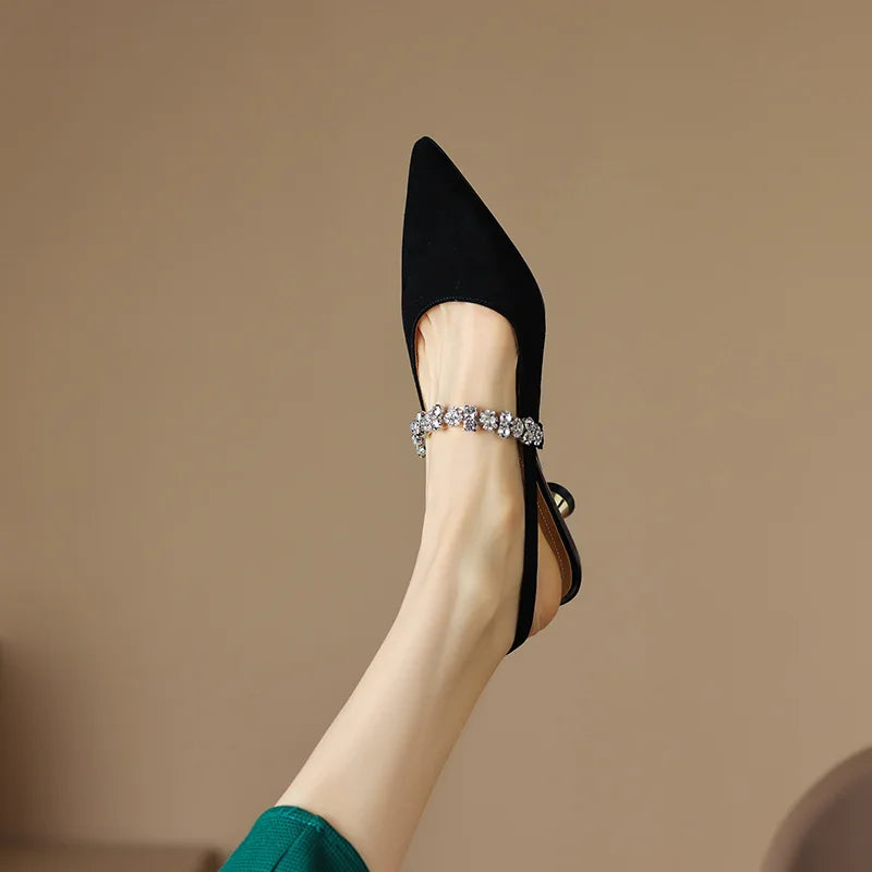 Seraphina™ | Women's Crystal Strap Slingback Heels Pointed Toe Pumps