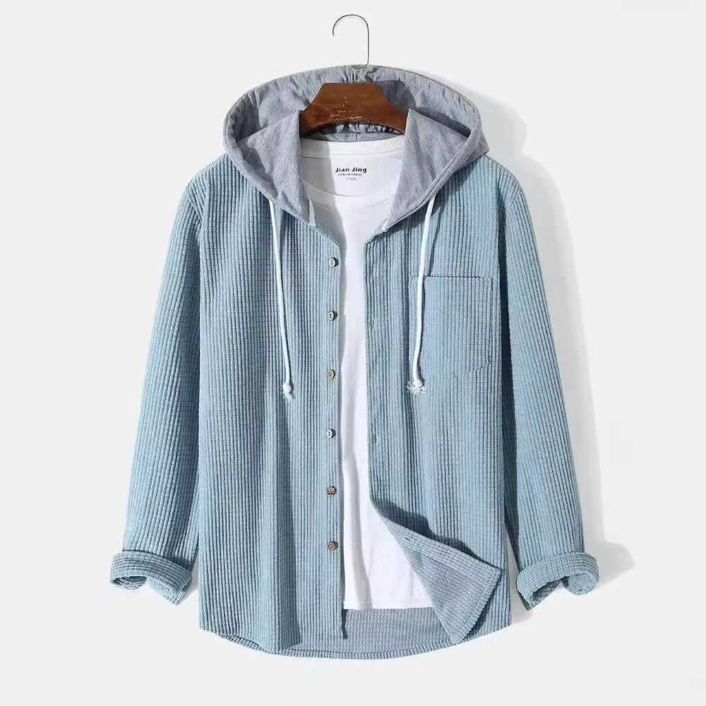 Bordeaux Hooded Cord Shirt