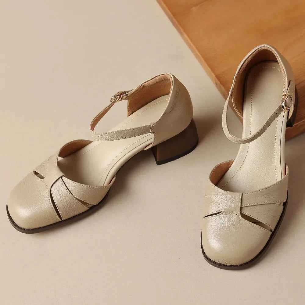 Augusta™ | Cutout Ankle Strap Block Heels