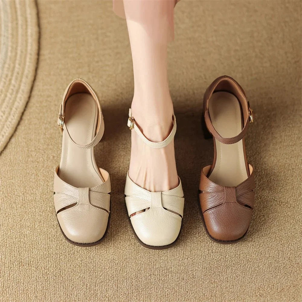 Augusta™ | Cutout Ankle Strap Block Heels