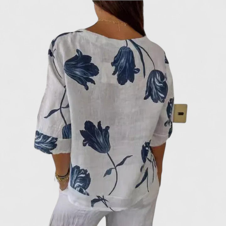 Isabel™ | Chic Floral Pattern Blouse for Special Occasions