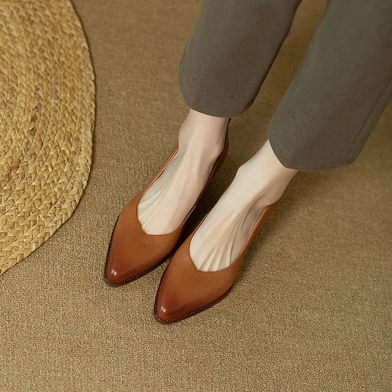 Harriet™ | Women's Block Heel Pumps Pointed Toe Slip On Work Shoes