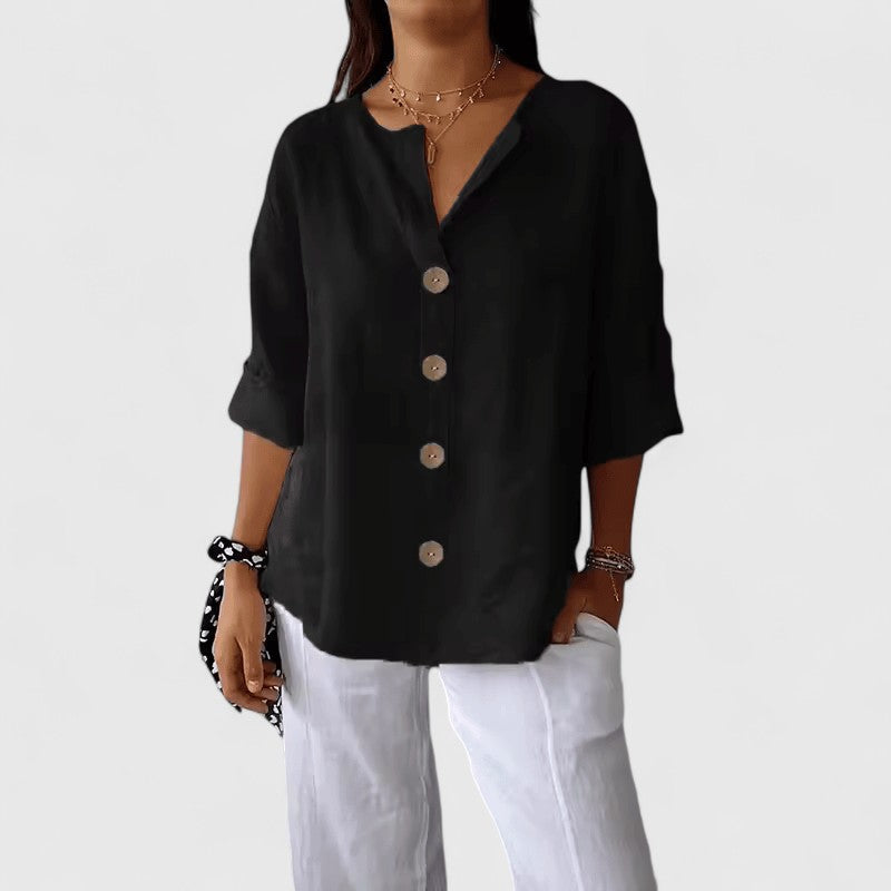 NORA | Linen Button-Down Blouse