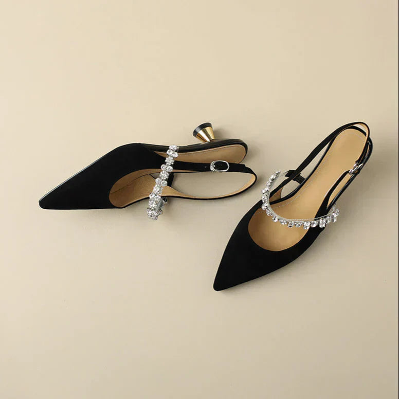 Seraphina™ | Women's Crystal Strap Slingback Heels Pointed Toe Pumps