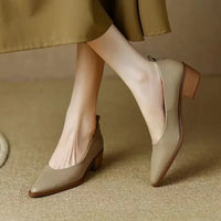 Harriet™ | Women's Block Heel Pumps Pointed Toe Slip On Work Shoes