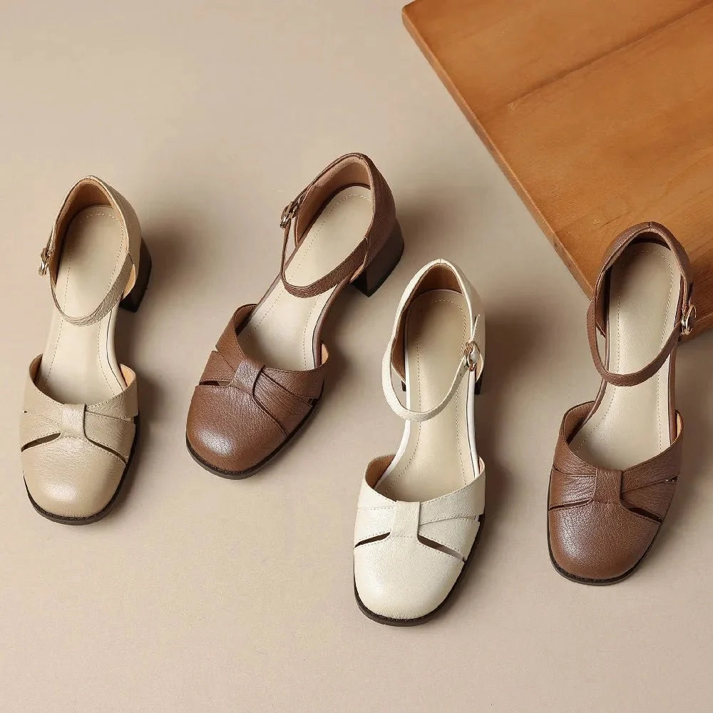 Augusta™ | Cutout Ankle Strap Block Heels