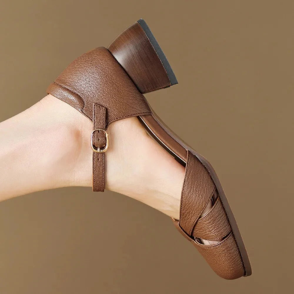 Augusta™ | Cutout Ankle Strap Block Heels