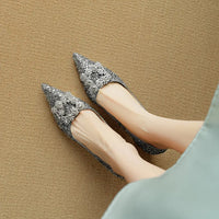 Stella™ | Women's Glitter Block Heel Pumps Pointed Toe Crystal Buckle