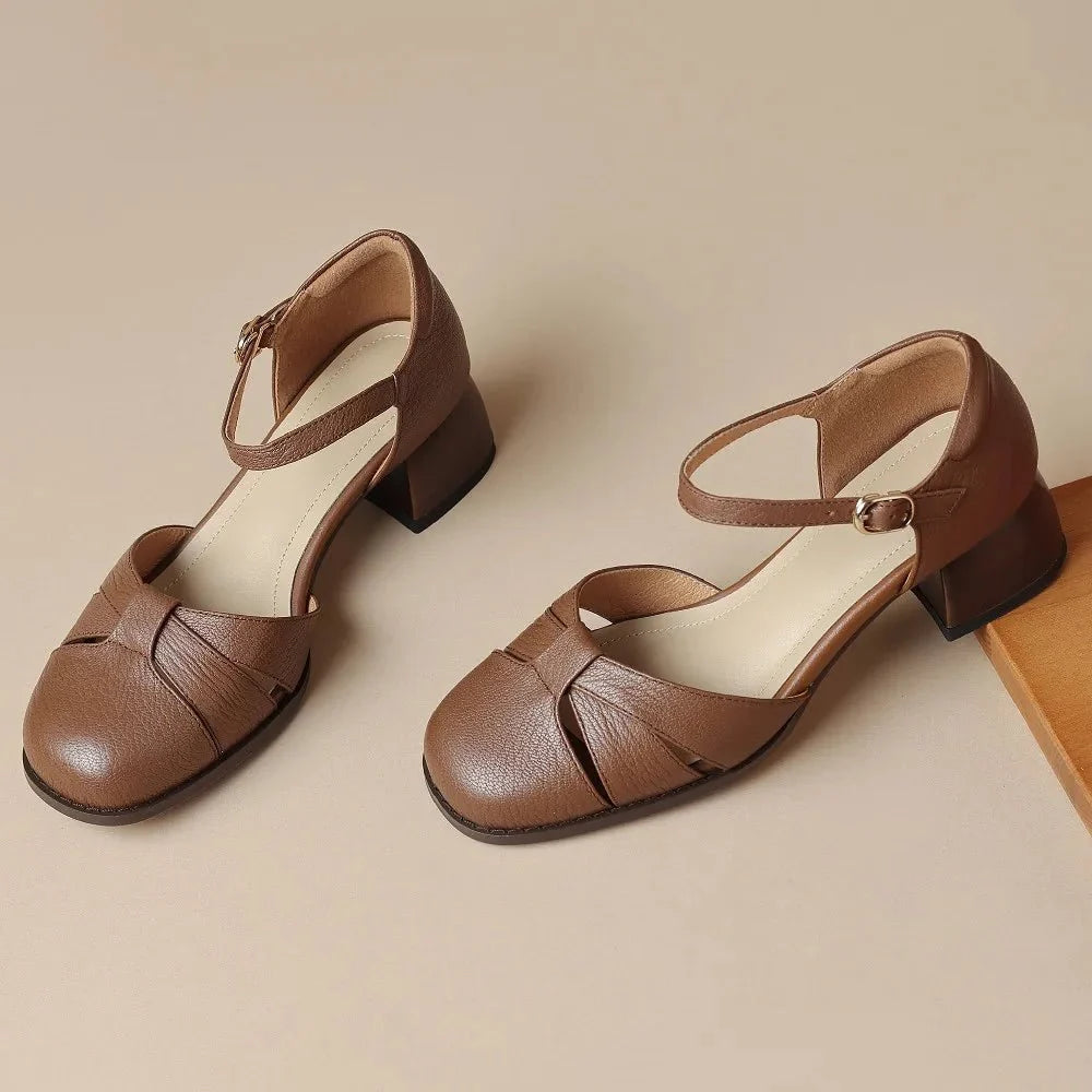Augusta™ | Cutout Ankle Strap Block Heels