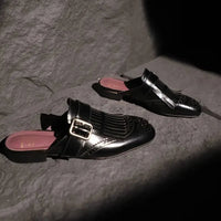 Prudence™ | Fringe Brogue Mule Loafers