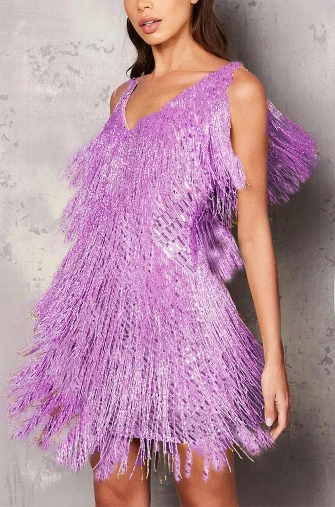 Lisa™ | Women’s Cocktail Dress with Fringe Feathers