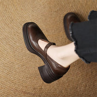Rowena™ | Women's Chunky Block Heel Mary Jane Pumps Round Toe Strap