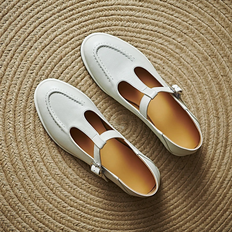 Petra™ | Women's T-Strap Mary Jane Flats Round Toe Low Heel Pumps