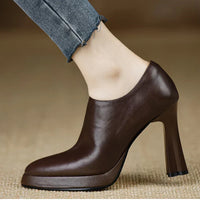 Giselle™ | Women's High Heel Pumps Platform Block Heel Side Zipper