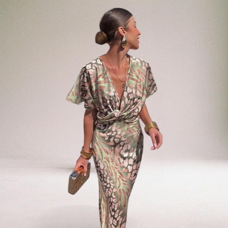 Violet™ | Twisted V-Neck Maxi Dress for Special Events