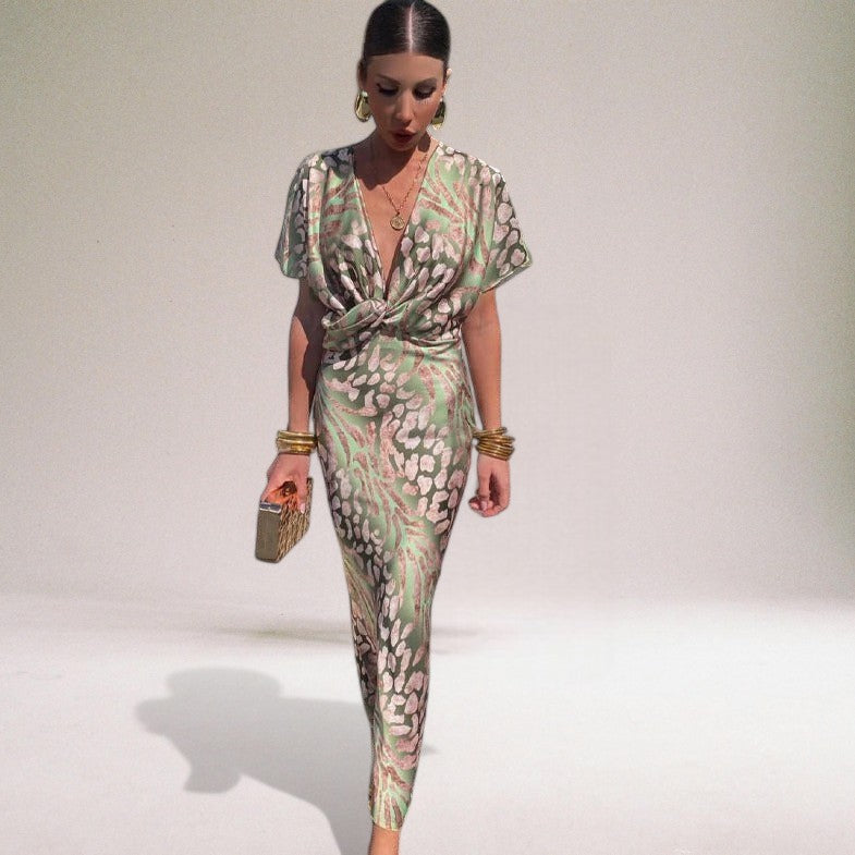 Violet™ | Twisted V-Neck Maxi Dress for Special Events