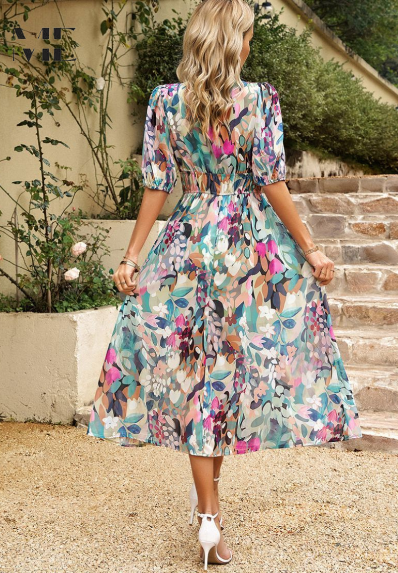 Odalys | V-Neck Floral Maxi Dress