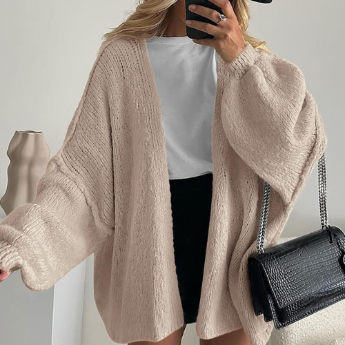 Hayden | Knit Cardigan with Balloon Sleeve Detail