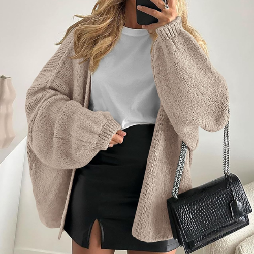 Hayden | Knit Cardigan with Balloon Sleeve Detail