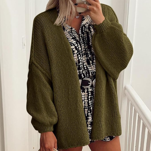 Hayden | Knit Cardigan with Balloon Sleeve Detail
