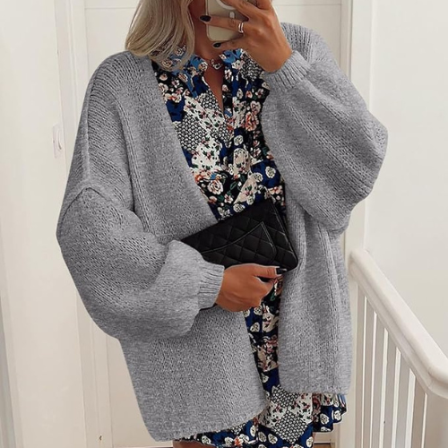 Hayden | Knit Cardigan with Balloon Sleeve Detail