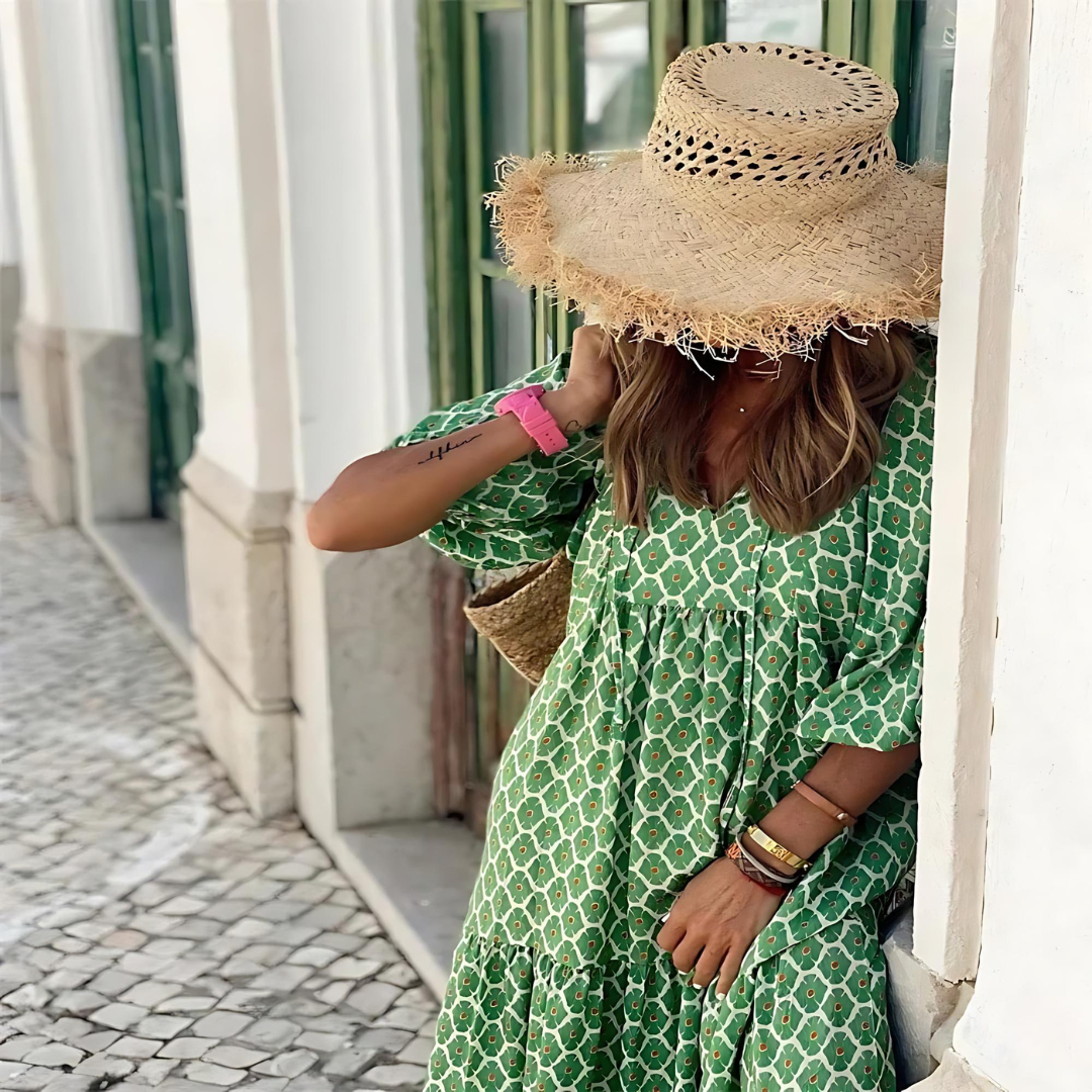 Camille | V-Neck Polka Dot Maxi Dress