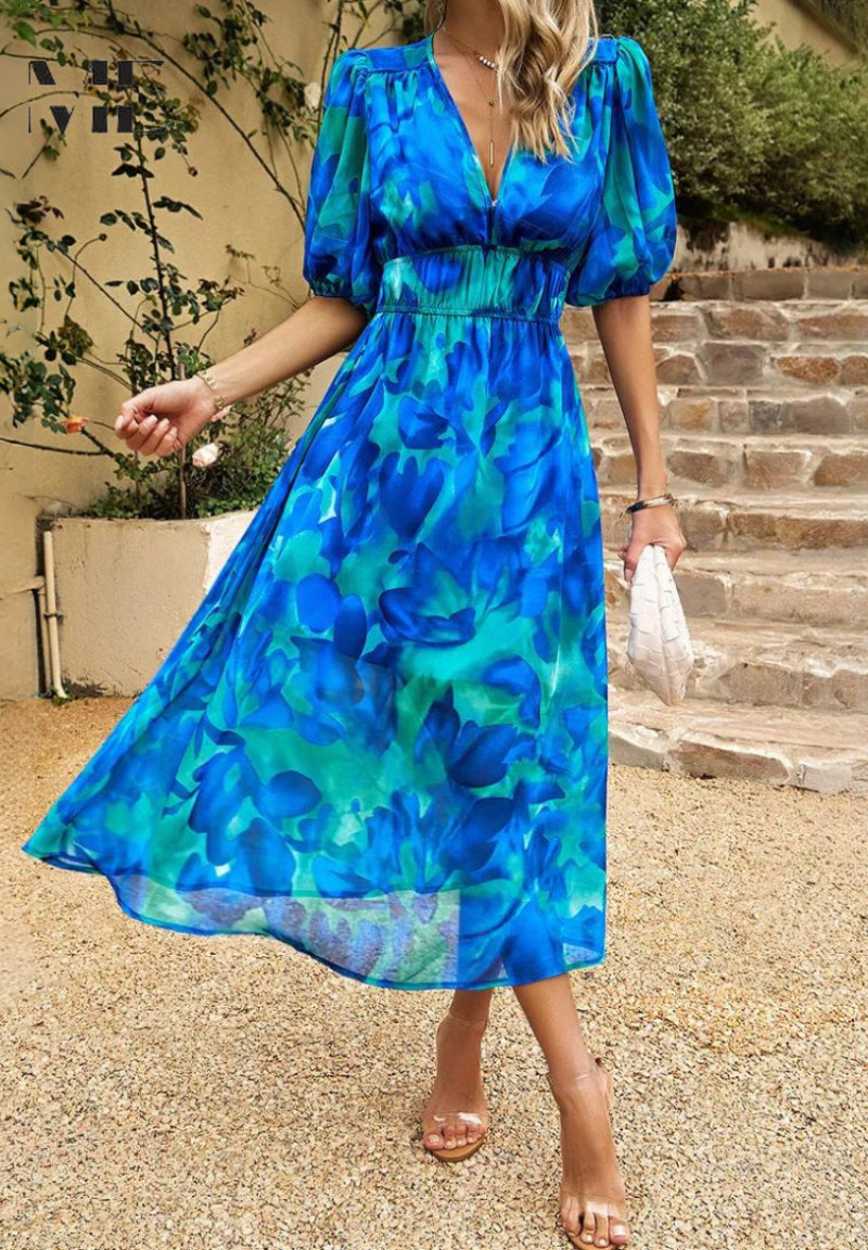 Odalys | V-Neck Floral Maxi Dress